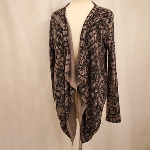 Kenneth Cole Abstract Print Cascade Cardigan EUC